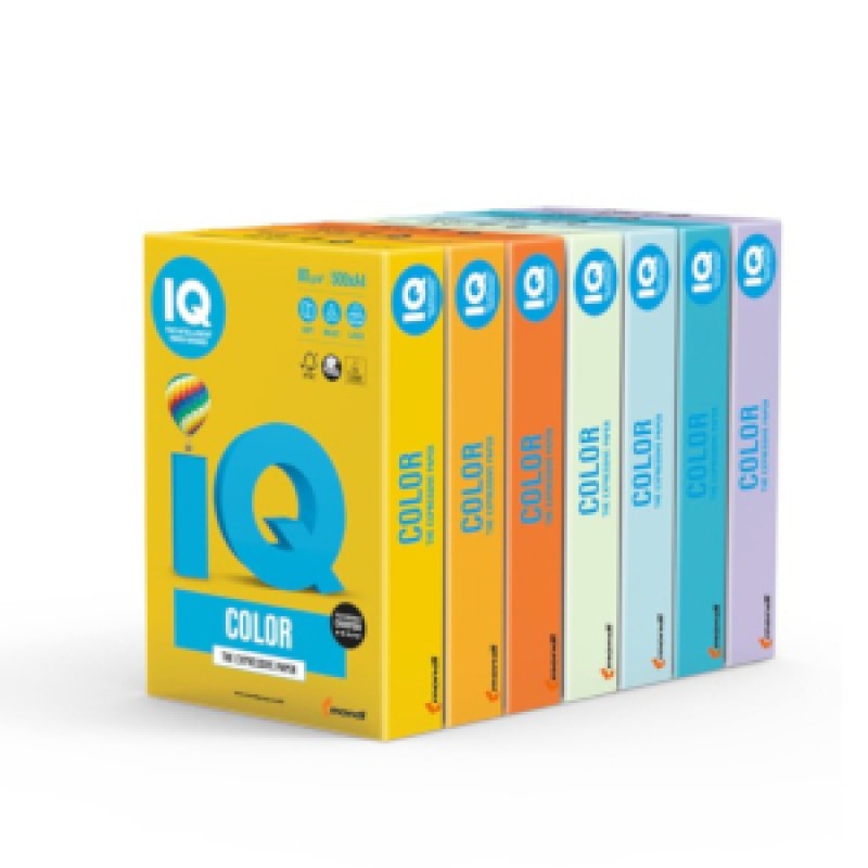 Carta IQ Color 80 Grammi-Risma Colori Tenui Formato A4